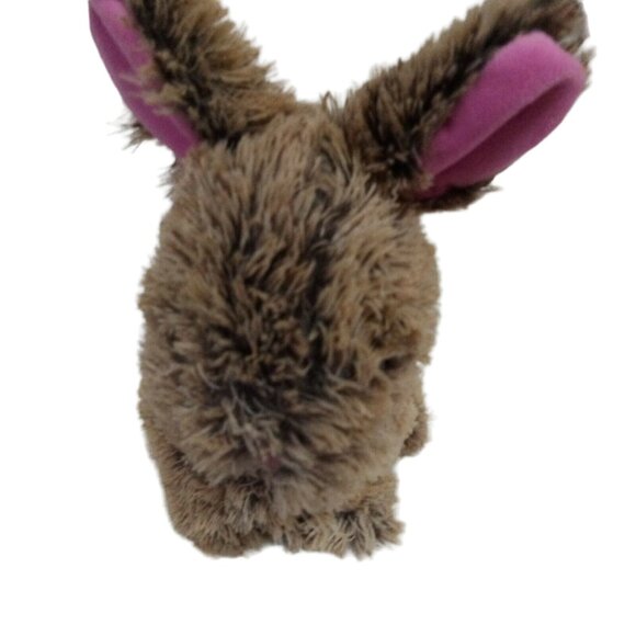 Hug & Luv Brown Plush Bunny Rabbit Stuffed Animal 11" Pink Ears Cute Fluffy Ador - Picture 3 of 9